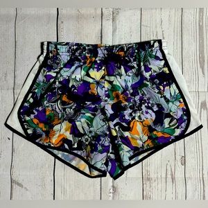 Nike Dri-Fit Tempo youth girls XL multicolor floral print lined athletic shorts